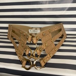 Faux Leather Peplum Cinch Belt Wide Waistband Skirt Belt